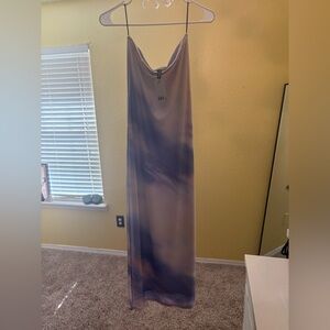Divided Tie-Dye Maxi Dress in Lavender and Pale Blue